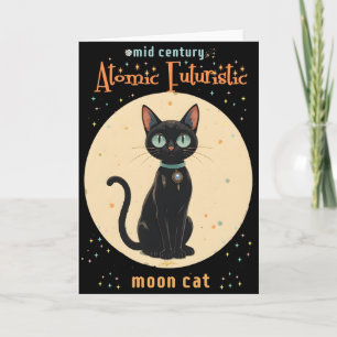 Atomistische futuristische schwarze Katzenmond mit Karte