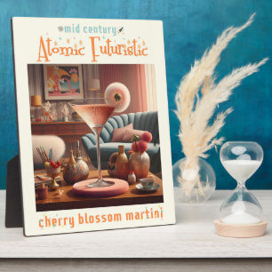 Atomistischer futuristischer Kirschblüten-Martini Fotoplatte