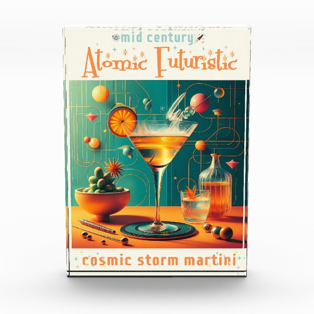 Atomistischer futuristischer kosmischer Sturm Mart Fotoblock (Vorderseite)