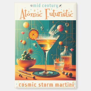Atomistischer futuristischer kosmischer Sturm Mart Magnet