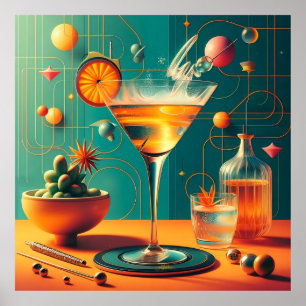 Atomistischer futuristischer kosmischer Sturm Mart Poster