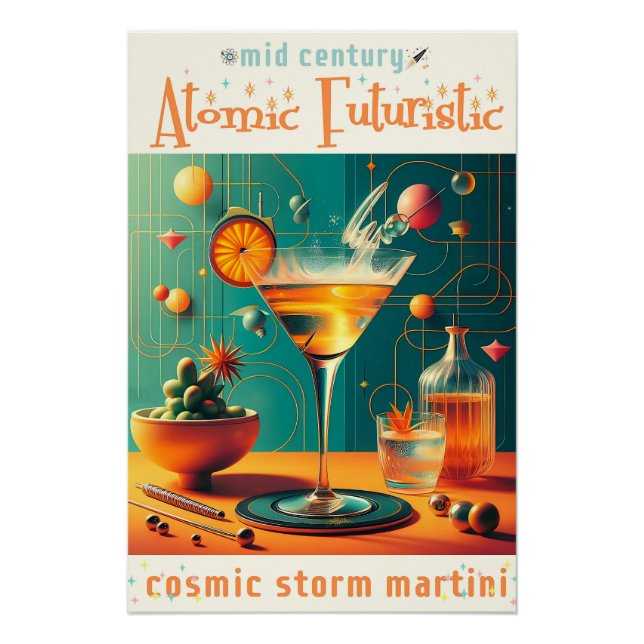 Atomistischer Futuristischer Kosmischer Sturm Mart Poster (Vorderseite)