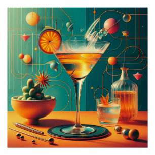 Atomistischer futuristischer kosmischer Sturm Mart Poster