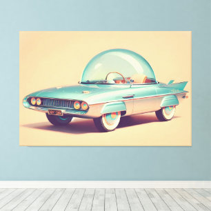 Atomistisches futuristisches Blaster-Bubble-Auto  Leinwanddruck