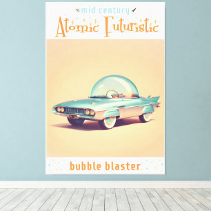 Atomistisches futuristisches Blaster-Bubble-Auto Leinwanddruck