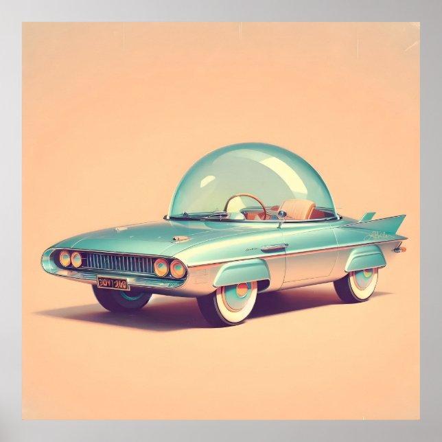 Atomistisches futuristisches Bubble-Blaster-Auto Poster (Vorne)