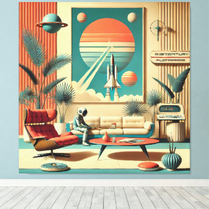 Atomistisches futuristisches Florida Space Age-Fam Leinwanddruck