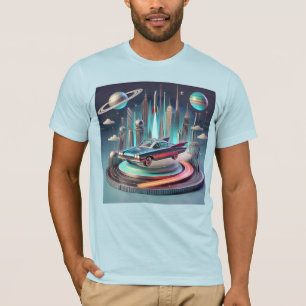 Atomistisches futuristisches Großflossen-Coupe-Aut T-Shirt