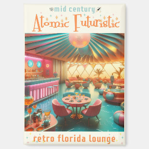 Atomistisches futuristisches Retro-Florida-Wohnzim Magnet