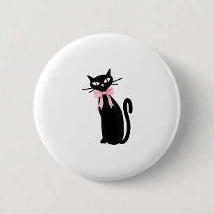 Atomkatze mit rosa Katzenkatze Girly Clean Girl Ki Button