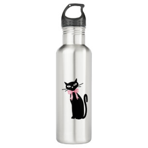 Atomkatze mit rosa Katzenkatze Girly Clean Girl Ki Edelstahlflasche