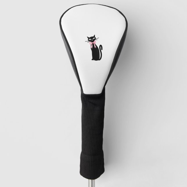 Atomkatze mit rosa Katzenkatze Girly Clean Girl Ki Golf Headcover (Vorderseite)