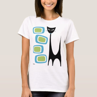 Atomkatze Mitte des Jahrhunderts mit grünen und bl T-Shirt