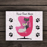 Atomkatzen Diamantrosa Stuhlpaare Druckpunkte Puzzle<br><div class="desc">Dieses Puzzle aus Acryljig ist weiß mit rosa Punkten und zwei atomaren Katzen,  die Diamanten um ihren Hals tragen und in einem rosa Stuhl sitzen,  mit Reihen von schwarzen Katzenpfoten auf jeder Seite. Passen Sie Ihren Text mit der Vorlage an.</div>