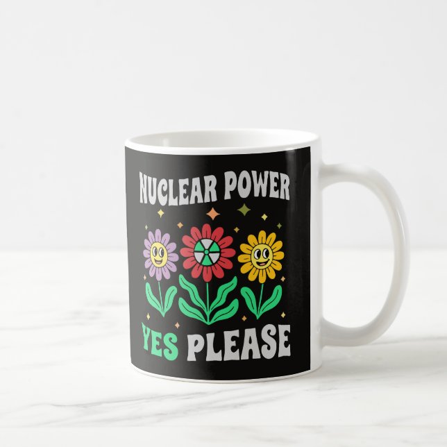 Atomkraft ja, bitte lächelnde Blumen Kaffeetasse (Rechts)