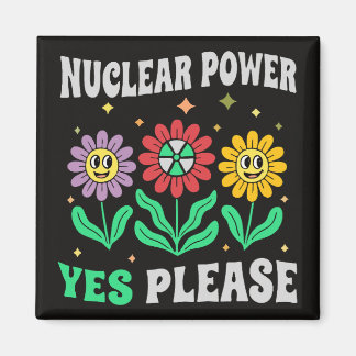 Atomkraft ja, bitte lächelnde Blumen Magnet