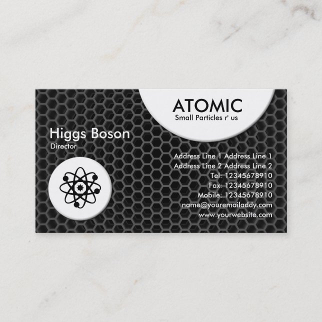 Atomkreise - Dunkle Honigwabe Visitenkarte (Vorderseite)