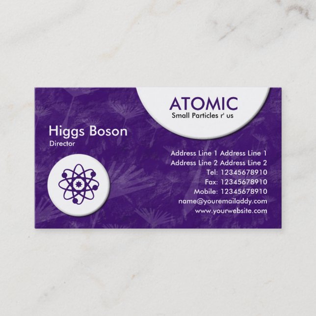 Atomkreise - violette Dandylion Textur Visitenkarte (Vorderseite)