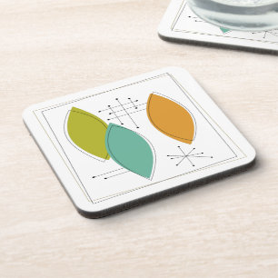 Atommäres Ornamente Mitte des Jahrhunderts Moderne Getränkeuntersetzer