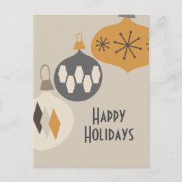 Atommäres Retro-Ornaments glückliche Ferien Feiertagspostkarte