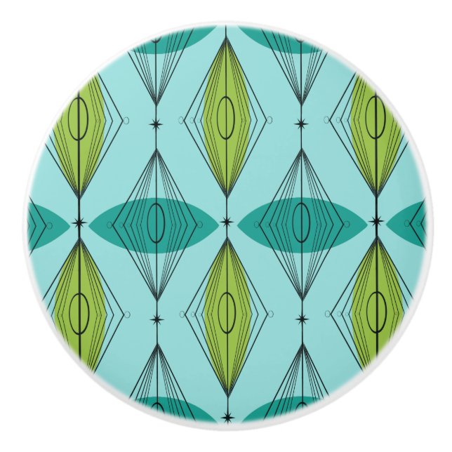 AtomOgee und Sternexplosion-Muster-Keramik-Griff Keramikknauf (Vorderseite)