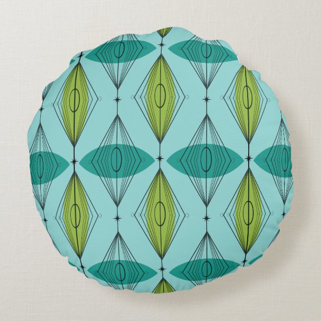 Atomogen und Sternexplosionen Rundkissen Rundes Kissen (Rückseite)