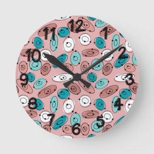 Atomovale Runde Wanduhr