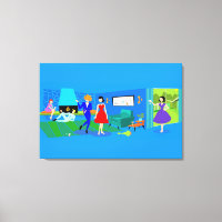 Atompalm Springs Cocktail Party überzogen Canvas