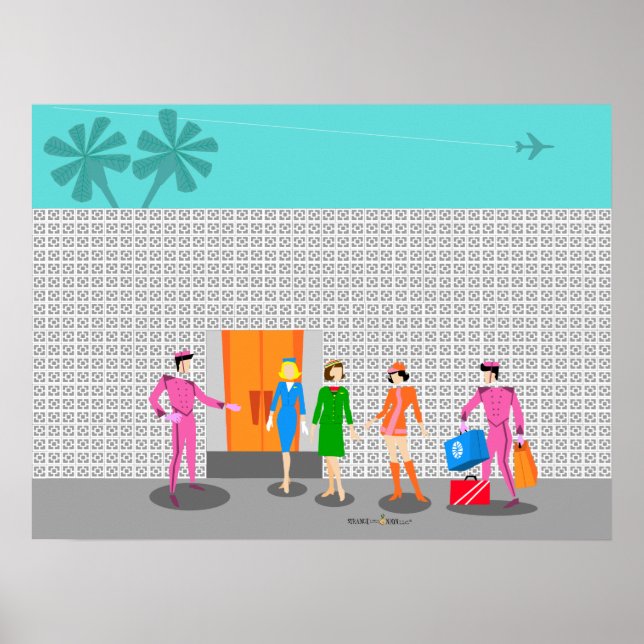 Atompalm Springs Stewardess Party Poster (Vorne)