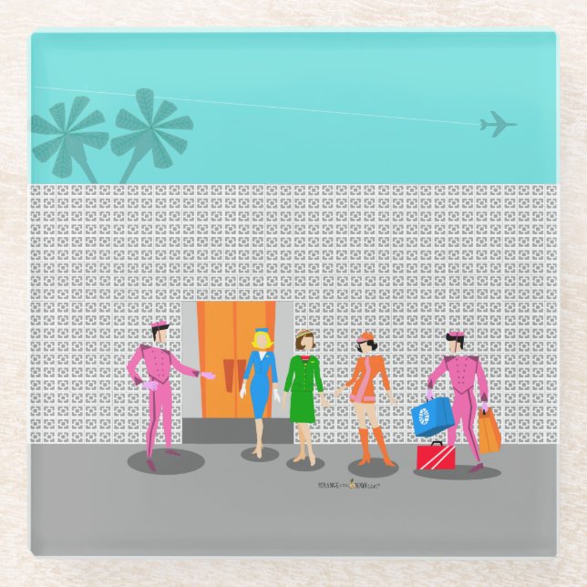 Atompalm Springs Stewardess Party Untersetzer (Vorderseite)