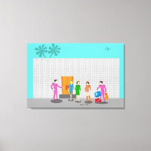 Atompalmensprings gesteppte Canvas Print Leinwanddruck