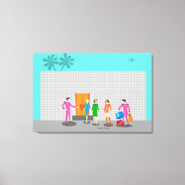 Atompalmensprings gesteppte Canvas Print Leinwanddruck (Vorderseite)