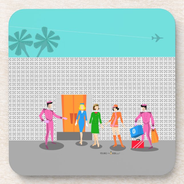 Atompalmsprings Stewardess-Kunststoff-Untersetzer Getränkeuntersetzer (Vorderseite)