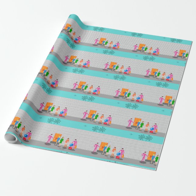 Atompalmsprings Stewardess Wrapping Paper Geschenkpapier (Ungerollt)