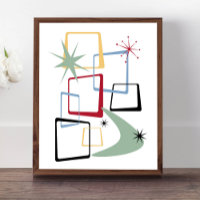 Atomplätze Sterne und Boomerang Mitte Jahrhundert