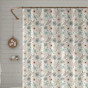 Atomraumrückwärts-Sternexplosion Mitte des Jahrhun Duschvorhang