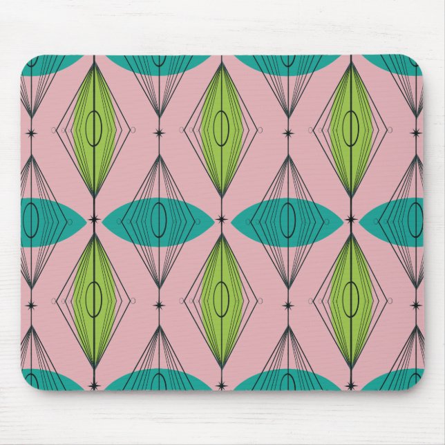 Atomrosa Ogee und Sternexplosion Mousepad (Vorne)