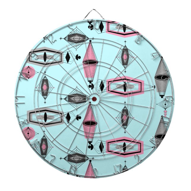 Atomrosa und Grau Muster Dart Board Dartscheibe (vorne)