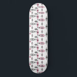 Atomrosa und Graue Musterskateboard Skateboard<br><div class="desc">Dieses Retro Atomic Pink und Gray Pattern Skateboard ist so phantastisch, dass es dir Sprichwort geben wird: "Ich kann nicht glauben, dass es kein Barktuch ist!" Das Vintag inspirierte Design ist ein neuer Akzent moderner Stile aus der Mitte des Jahrhunderts. Es macht Spaß, ein Vintages Produkt zu finden, ohne durch...</div>
