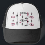 Atomrosa und Graue Pattern Trucker Hat Truckerkappe<br><div class="desc">Dieser Retro Atomic Pink und Gray Pattern Trucker Hat ist so phantastisch, dass er dir Sprichwort geben wird: "Ich kann nicht glauben, dass es kein Barktuch ist!" Das Vintag inspirierte Design ist ein neuer Akzent moderner Stile aus der Mitte des Jahrhunderts. Es macht Spaß, ein Vintages Produkt zu finden, ohne...</div>