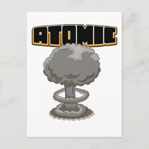 Atomsprengwolke aus niedlichem Cartoon Postkarte