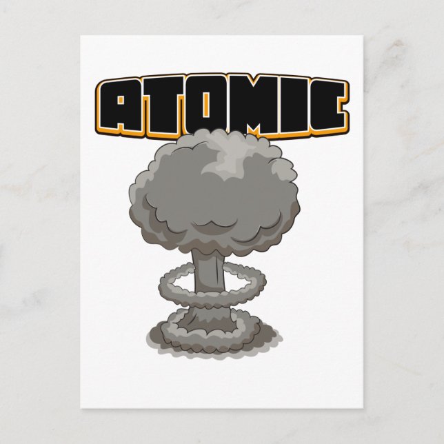 Atomsprengwolke aus niedlichem Cartoon Postkarte (Vorderseite)