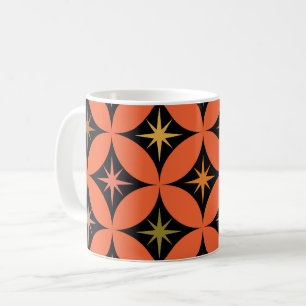 Atomstähle des mittleren Jahrhunderts auf orangefa Kaffeetasse