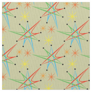 AtomSternexplosion-Retro mehrfarbiges Muster Stoff