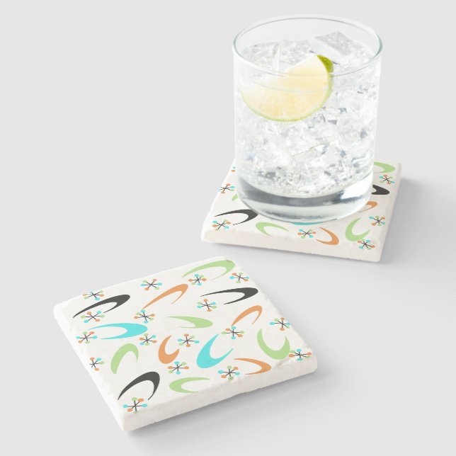 Atomstone-Untersetzer aus der Mitte des Jahrhunder Steinuntersetzer (Seitenansicht)