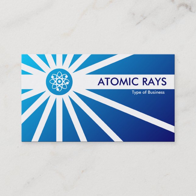 Atomstrahlen - Blau schattierte II Visitenkarte (Vorderseite)