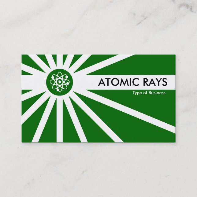 Atomstrahlen - dunkles Gras-Grün Visitenkarte (Vorderseite)