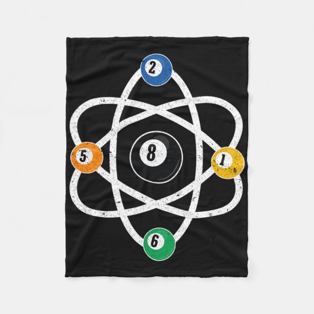 Atomstruktur Billard Männer Funny 8 Ball Pool Fleecedecke (Vorderseite)
