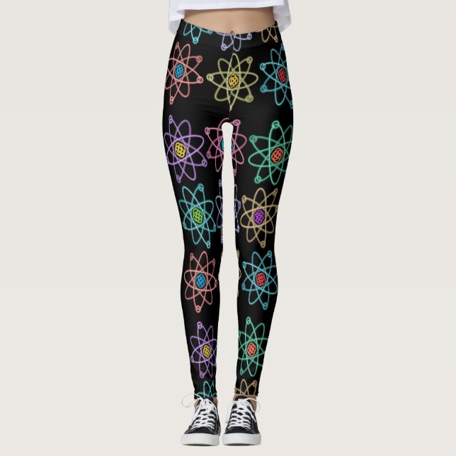Atomstruktur-Muster Cool Science Leggings (Vorderseite)