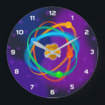 Atomstrukturforschung Große Wanduhr<br><div class="desc">Ein cooles,  trendiges und lustiges,  wissenschaftlich inspiriert Design. Das ideale Geschenk für alle Naturwissenschaftler,  Naturwissenschaftler,  Labrador-Techniker,  Naturwissenschaftler,  kurz,  alle Wissenschaftsfreunde in Ihrem Leben (und das schließt Sie mit ein)! Design: Science Geekness© unter http://www.zazzle.com/sciencegeekness*</div>